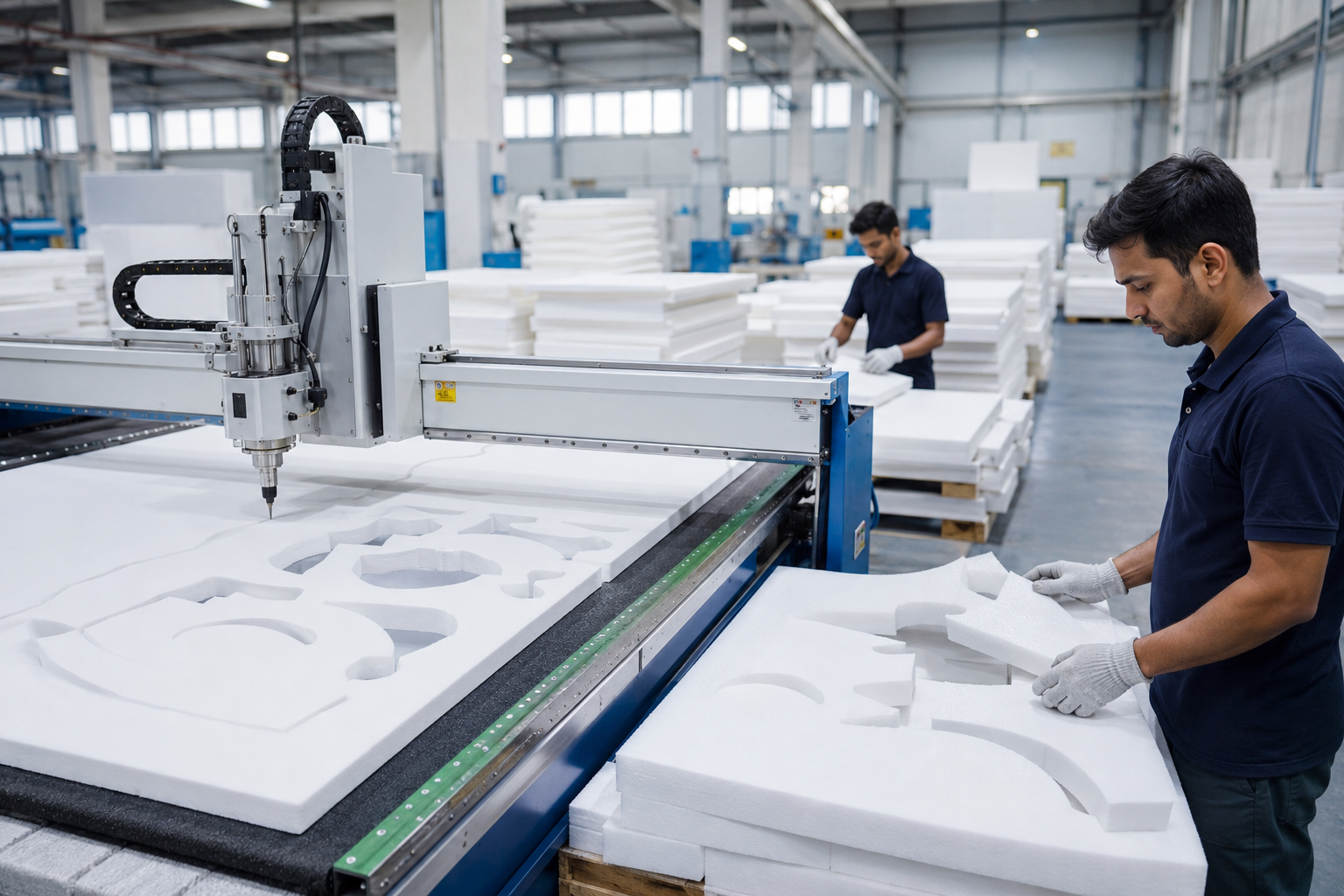 Closed-cell EVA foam sheet stock ready for cutting