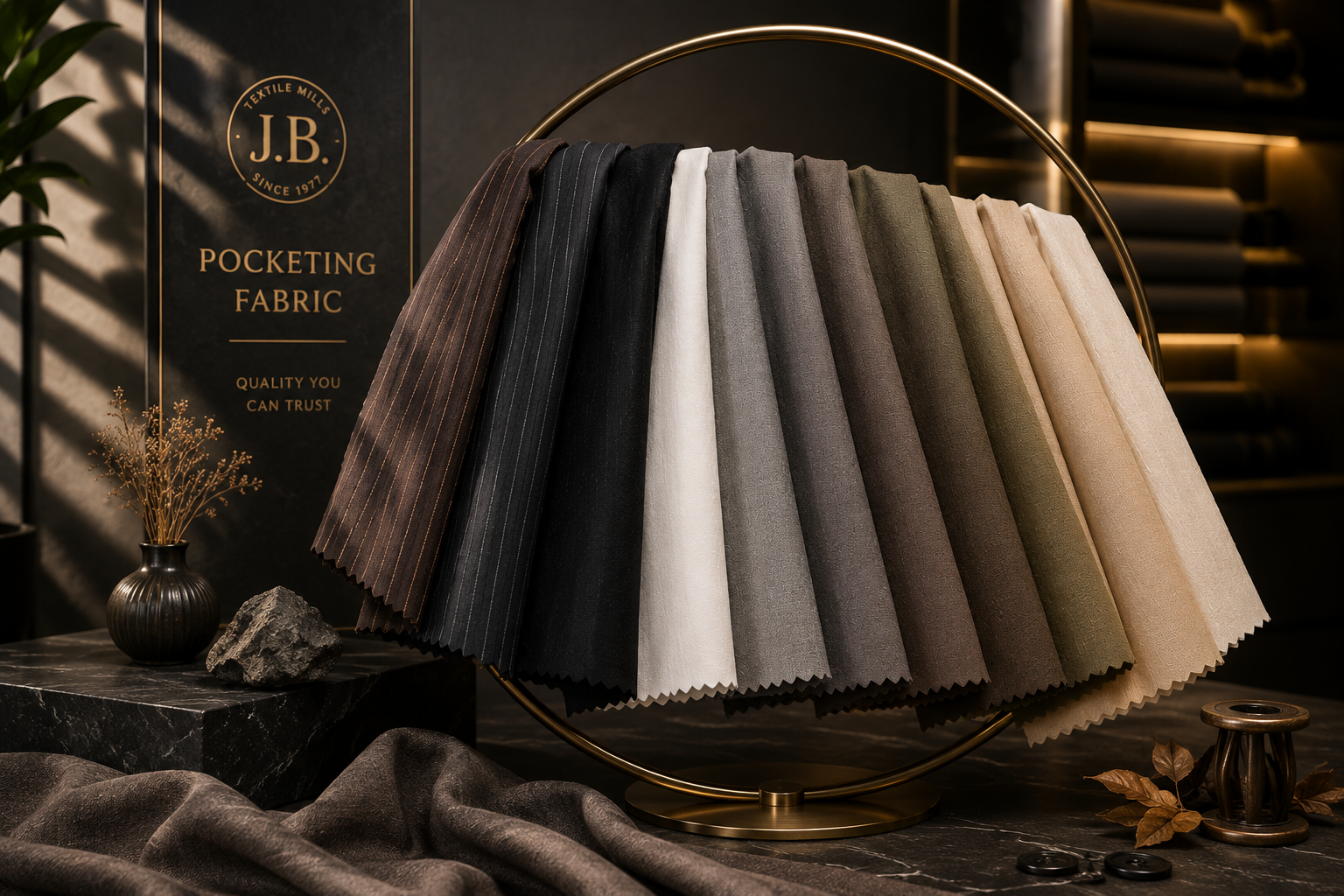 Pocketing cloth rolls for trouser and jacket pockets